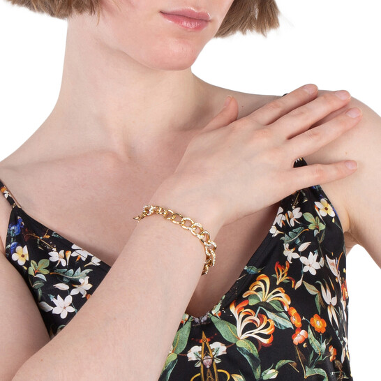 スワロフスキー Dextera ブレスレット ゴールド Dextera bangle, Magnetic closure, White, Rose gold-tone plated