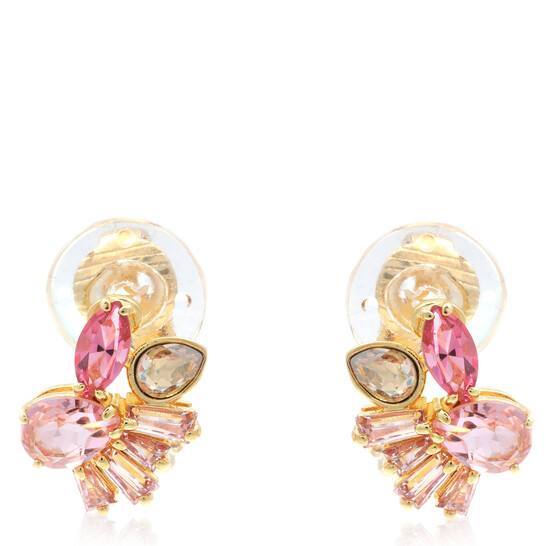 Swarovski Gema Clip Earrings Gold Shiny Pink 5688479 9009656884799
