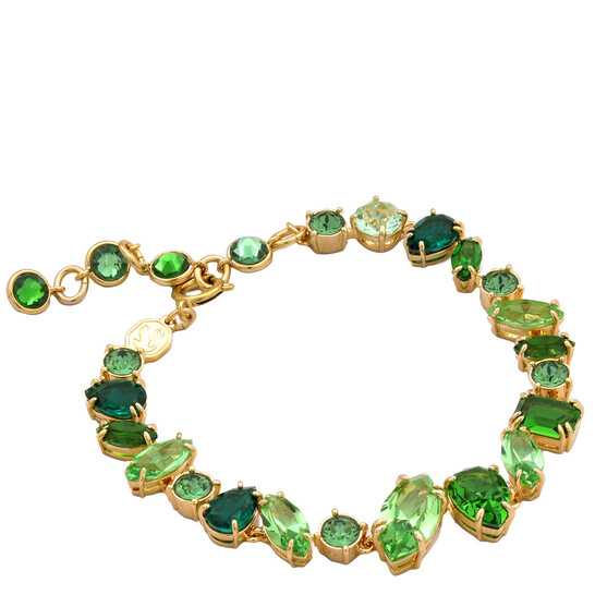 Swarovski エメラルドグリーン ブレスレット Matrix Tennis bracelet, Mixed cuts, Green, Rhodium plated | Swarovski