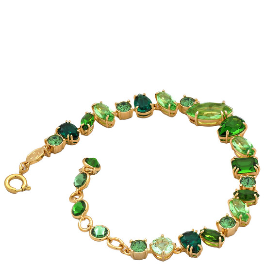 Swarovski Gema Mixed Cuts Green Crystal Bracelet, Size Medium