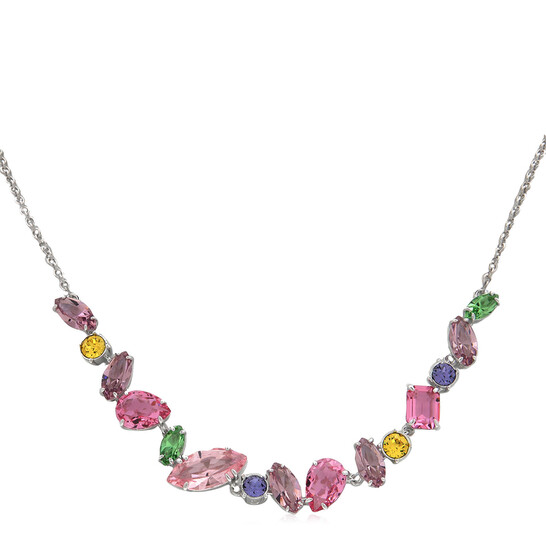 Gema ネックレス Gema necklace, Mixed cuts, Multicolored, Rhodium plated
