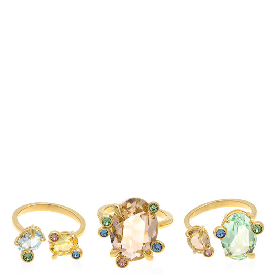 Swarovski Gema Multicolored Ring Set (3), Size 60 (US 8.75