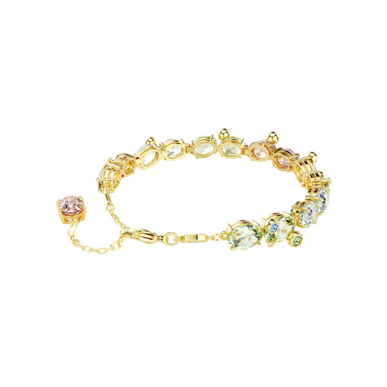 Gema ブレスレット Gema bracelet, Mixed cuts, Blue, Rhodium plated | Swarovski