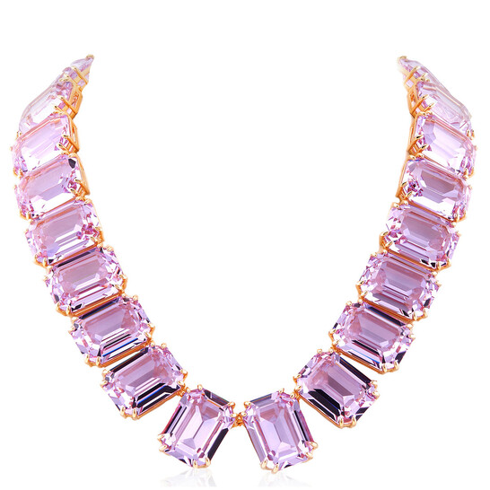 Swarovski Gold-Tone Plated Purple Millenia Tennis Necklace 5715330