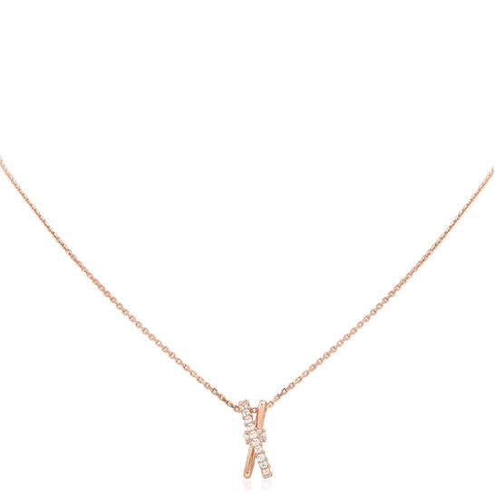 Swarovski Hyperbola Pendant 2 Band Rose Gold Shiny White 5689788