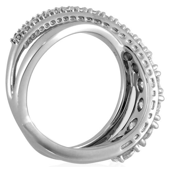 Swarovski Hyperbola Rhodium-Plated Ring, Size 58 5714954 - Jewelry