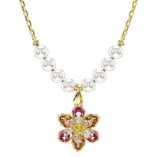 Swarovski Idyllia Crystal Pearl Flower Pendant Necklace