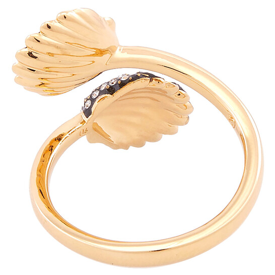 Swarovski Idyllia Crystal Pearl, Shell, Open Ring, Size 52 (US