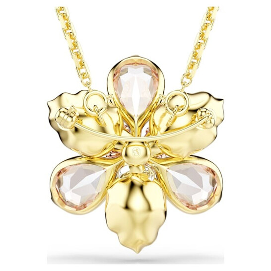 Swarovski Idyllia Gold-Tone Plated Flower Pendant And Brooch