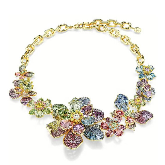 Collier Zara à Fleurs En Cristaux Et Strass – Pièce Rare Et Brillante !