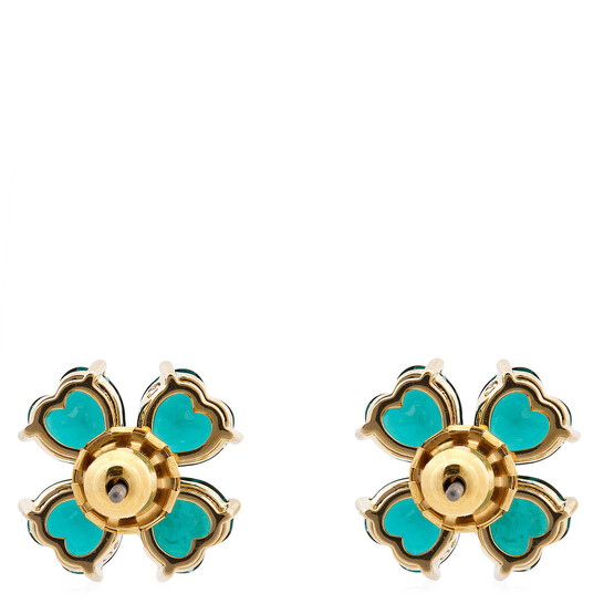 Swarovski Idyllia Pierced Earrings Stud Clover Gold Shiny Green 5666236 ...