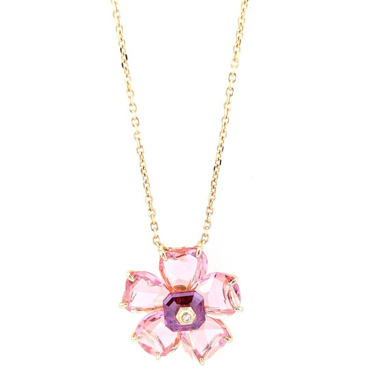 Swarovski Idyllia Pink Flower Necklace 5650569 9009656505694
