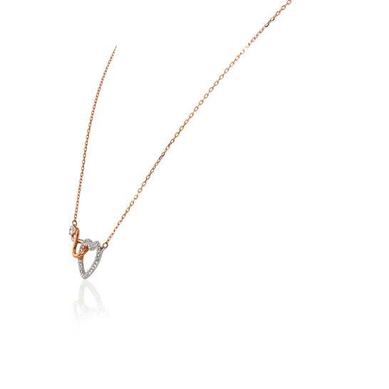 Swarovski Infinity Heart Necklace, White, Mixed Metal Finish