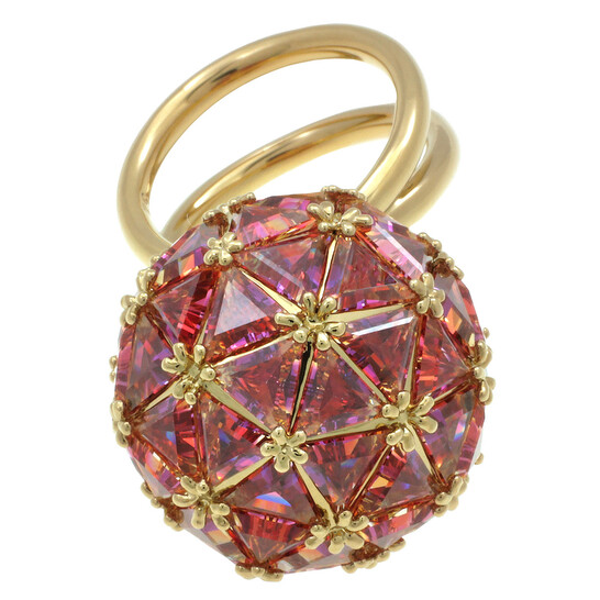 Curiosa Swarovski Circle Ring Swarovski Ladies Curiosa Round Red
