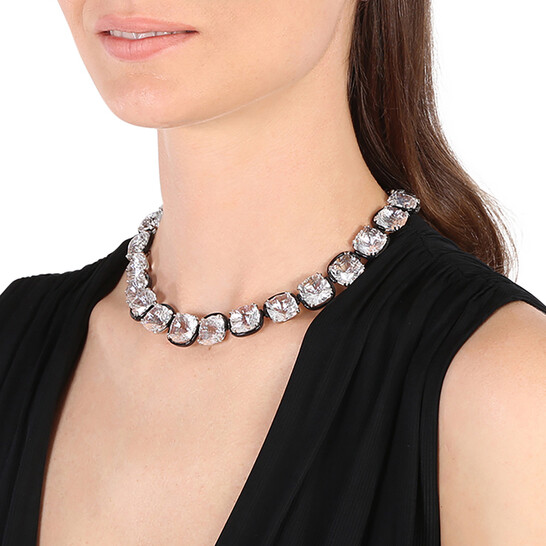 Swarovski Ladies Harmonia White Cushion Cut Crystal Choker