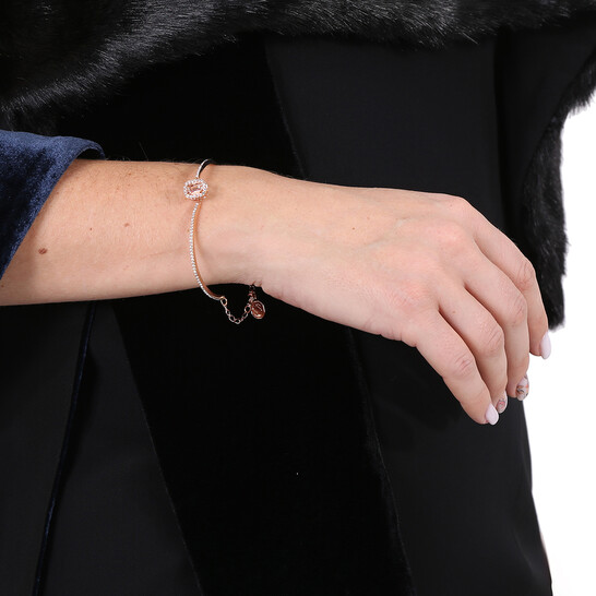 【Swarovski】Millenia 5620555 5638494 Millenia bangle, Octagon cut, Pavé, Blue, Rhodium plated