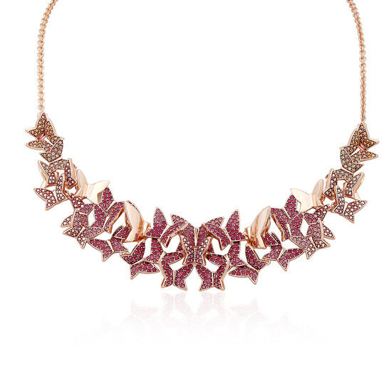 Swarovski Lilia Necklace, Large, Multi-colored, Rose-gold Tone