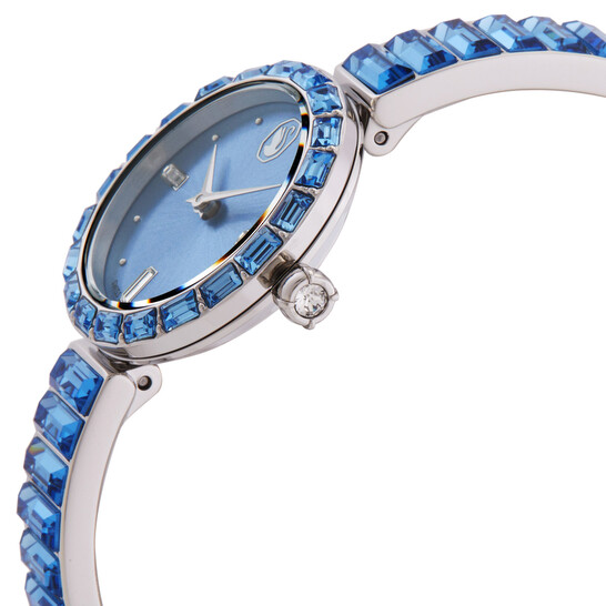Swarovski Matrix Bangle Quartz Crystal Blue Dial Ladies  display picture 1