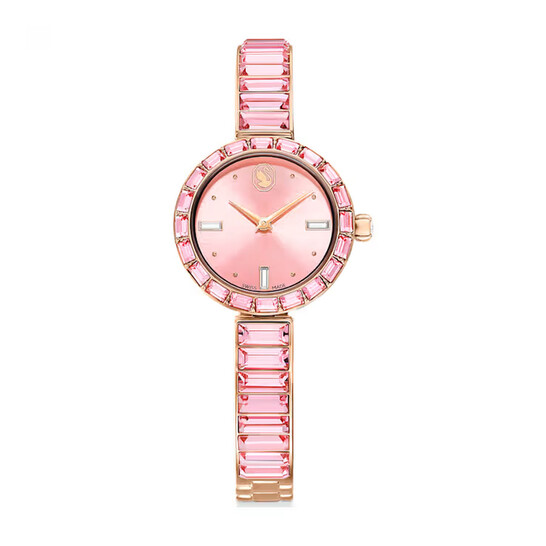 Swarovski Matrix Bangle Quartz Crystal Pink Dial Ladies Watch