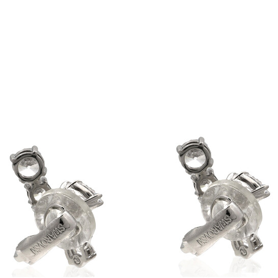 Swarovski Matrix Clip Earrings Rhodium Shiny White 5692523