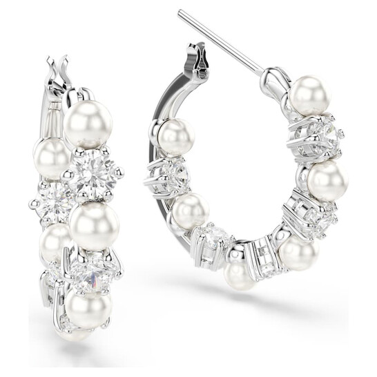 Swarovski Matrix Crystal-Pearl Hoop Earrings 5709256 9009657092568 ...