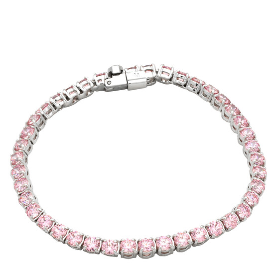 Swarovski Matrix Pink Rhodium Plated Tennis Bracelet, Size