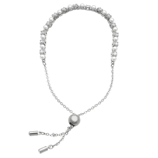 Swarovski Matrix Soft Bracelet 3Mm Rhodium Shiny White