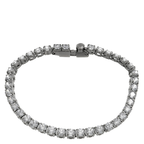 Swarovski Matrix Tennis Bracelet Round Ruthenium Shiny