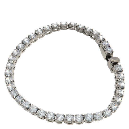 Swarovski Matrix Tennis Bracelet Round Ruthenium Shiny