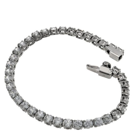 Swarovski Matrix Tennis Bracelet Round Ruthenium Shiny