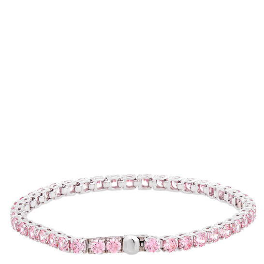 Swarovski Matrix Tennis ネックレス ピンク Swarovski Crystal and Zirconia Matrix Rhodium-Plated Pink Tennis
