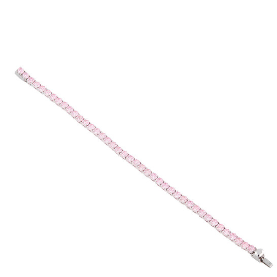 Swarovski Matrix Tennis Bracelet with Purplish Pink Crystals