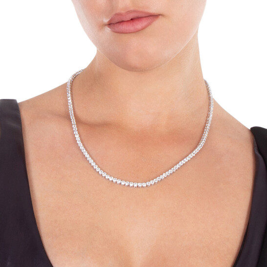 Swarovski Matrix Tennis Necklace S New Rhodium Shiny White 5681801