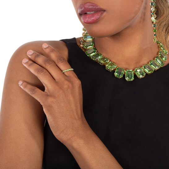 Swarovski Matrix Vittore Round Cut Green Ring, Size 62 (US 9.5