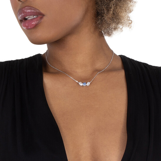 Swarovski Mesmera Pendant Blue Rhodium Shiny White Blue