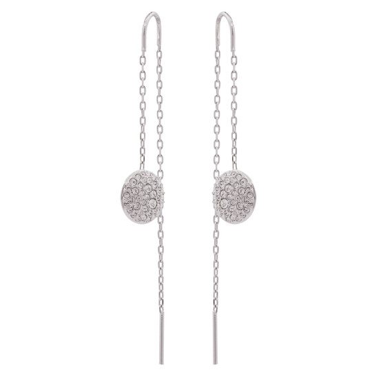 Swarovski Meteora Pierced Earrings Chain Earrings Rhodium