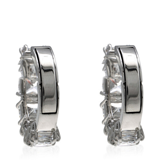 Swarovski Millenia Clip Earrings Pair Rhodium Shiny White