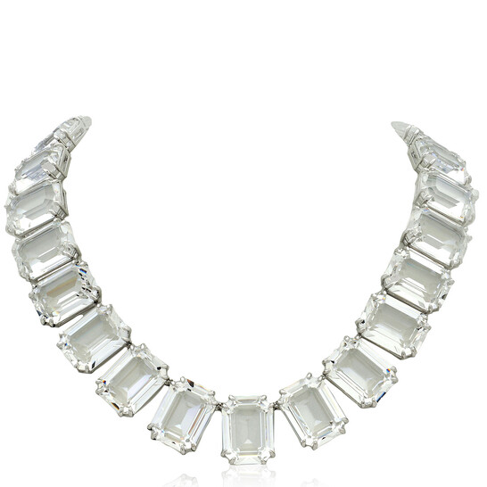 Swarovski Millenia Necklace, Octagon Cut Crystals, White Swarovski Millenia Necklace, Octagon Cut Crystals, White