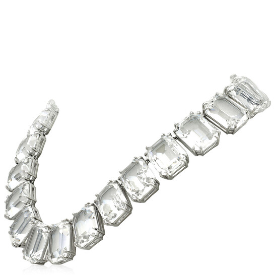 Swarovski Millenia Necklace, Octagon Cut Crystals, White, Rhodium