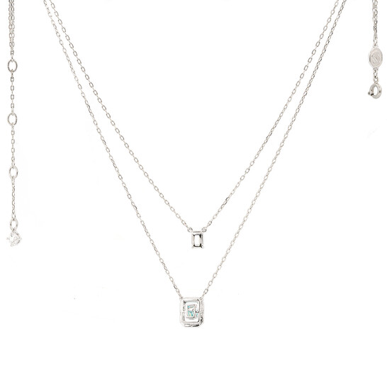 Swarovski Millenia Octagon Cut Rhodium Plated Layered Swarovski Millenia Octagon Cut Rhodium Plated Layered