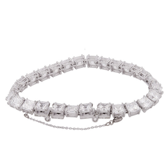 Swarovski Millenia Soft Bracelet Small Sqr Rhodium Shiny White 5599202 ...