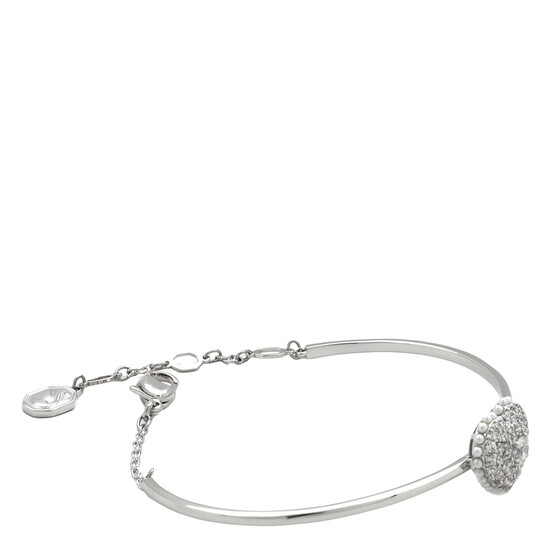 Swarovski Rhodium Plated Heart Idyllia Bangle 5689662 - Jewelry