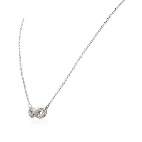 ネックレス・ペンダント SWAROVSKI Hyperbola Infinity Rhodium Necklace 5687265 Hyperbola pendant, Pavé, Infinity, White, Rhodium plated