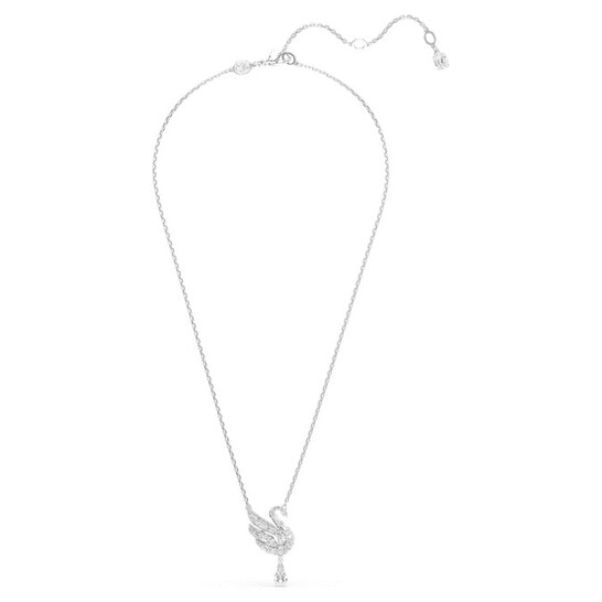 Swarovski Rhodium Plated Swan Pendant Necklace 5723387