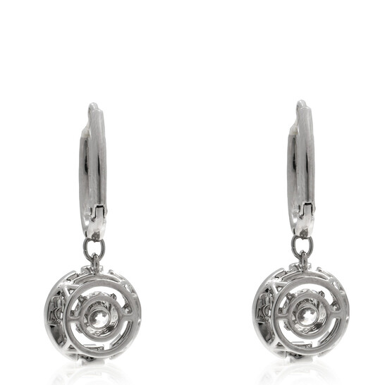Swarovski Rhodium Plated White Sparkling Dance Pierced