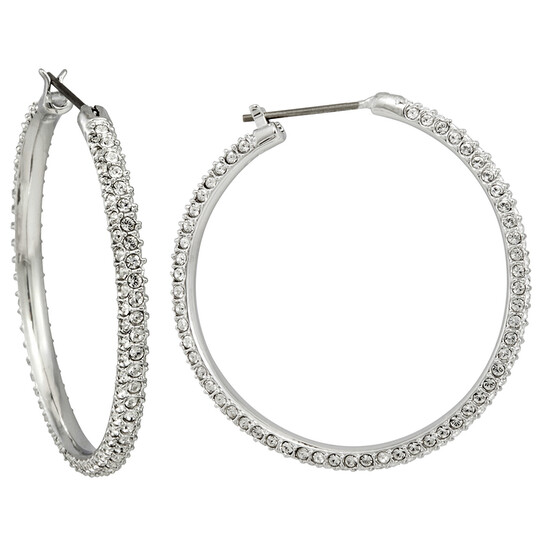 Swarovski Rhodium-Plated Hoop Earrings 5389432 768549782596 - Main Image