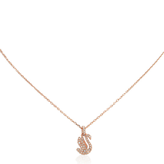 Gold Tone Collar Dazzling Swan Swarovski Rose Gold-Tone