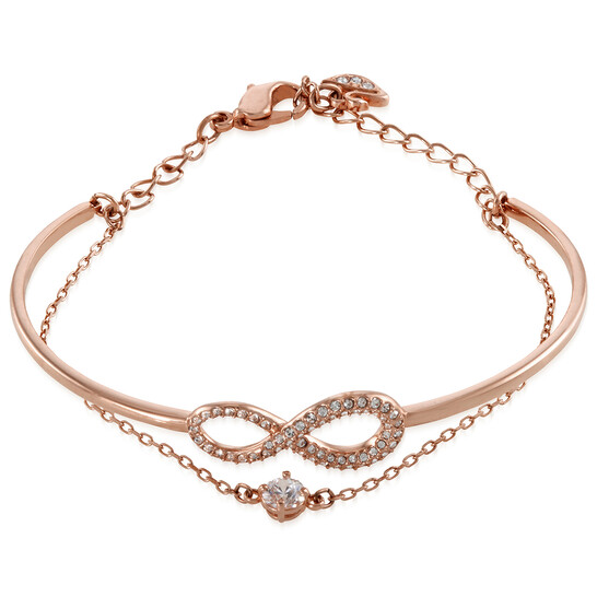 Swarovski Rose-gold Tone Plated Infinity Bangle 5518871