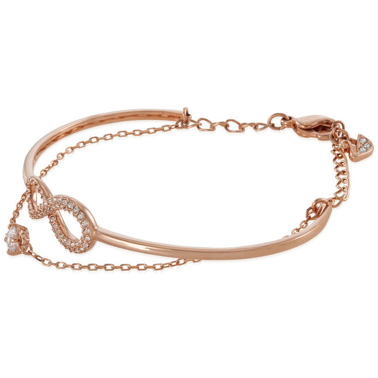 Swarovski Rose-gold Tone Plated Infinity Bangle 5518871