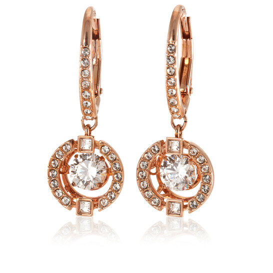 Swarovski Rose-gold Tone Plated Sparkling Dance Pierced Earrings